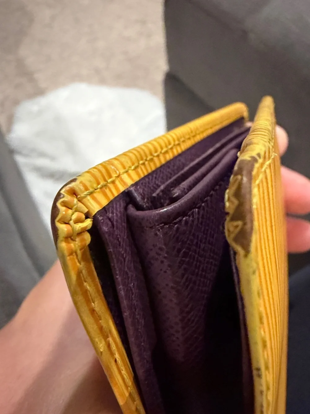 Louis Vuitton Yellow Epi Portefeuille Marco Wallet